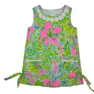 Lilly Pulitzer Girl's 2 Shift Dress Pink and Green‎ NWOT